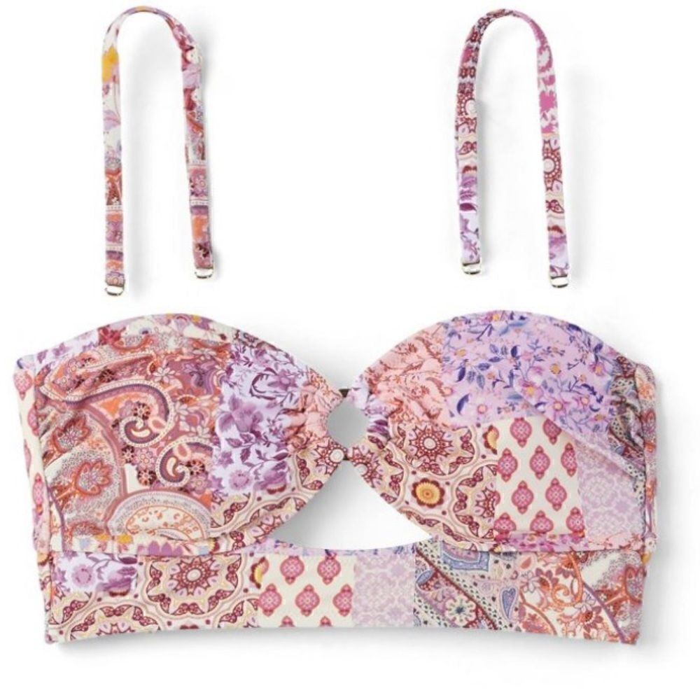 Shade & Shore Women's Hardware Cut Out Longline Bikini Top NWT 32B - Picture 10 of 10